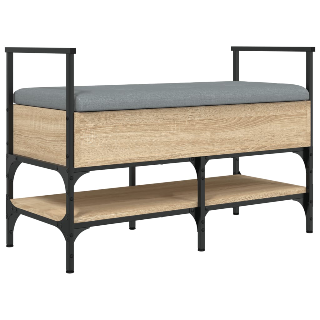 Banc à Chaussures Avec 8 Cases - Effet Chêne Naturel - 105x34x49 Cm - Five Simply Smart