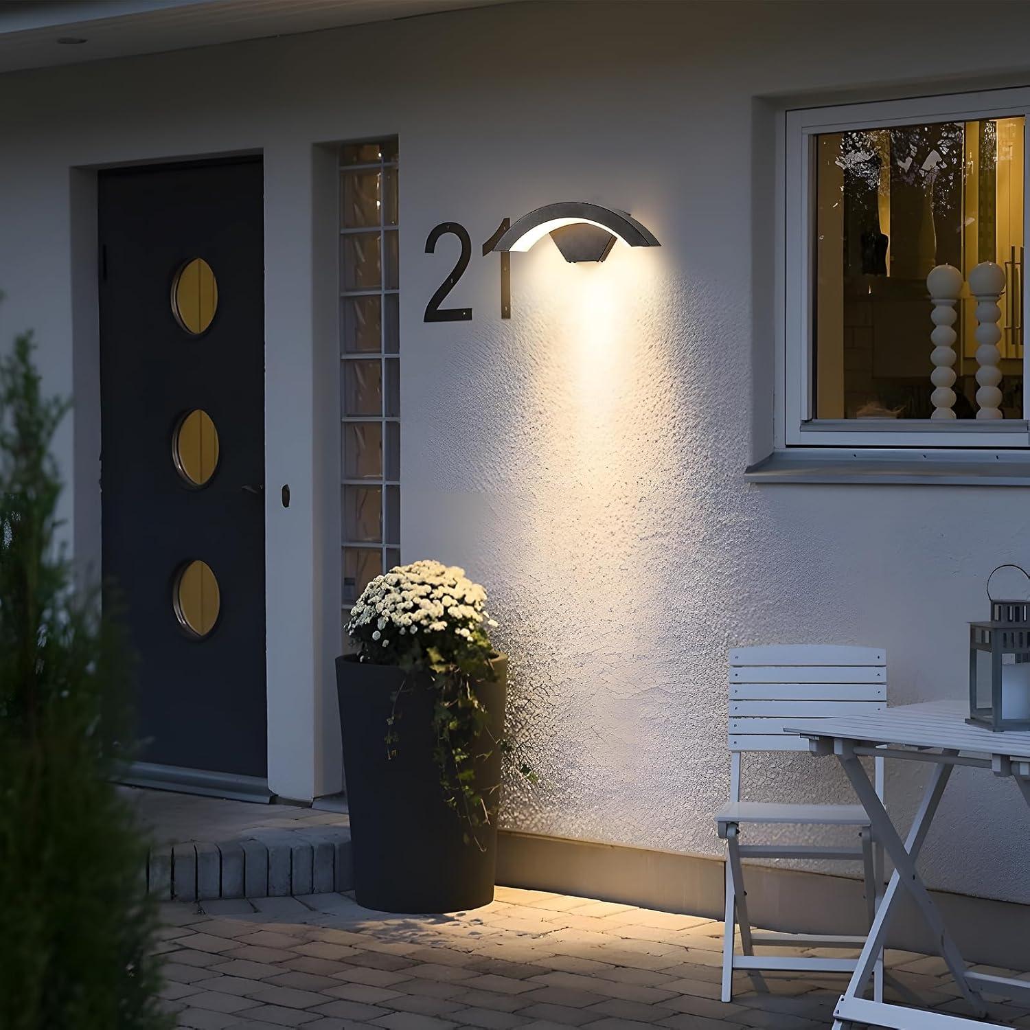 Lot de 2 Applique Murale LED Extérieure 24W IP65 Étanche – Lumière Blanc Chaud 3000K, 2700LM pour Jardin, Terrasse, Façade, Couloir, Allée - 7