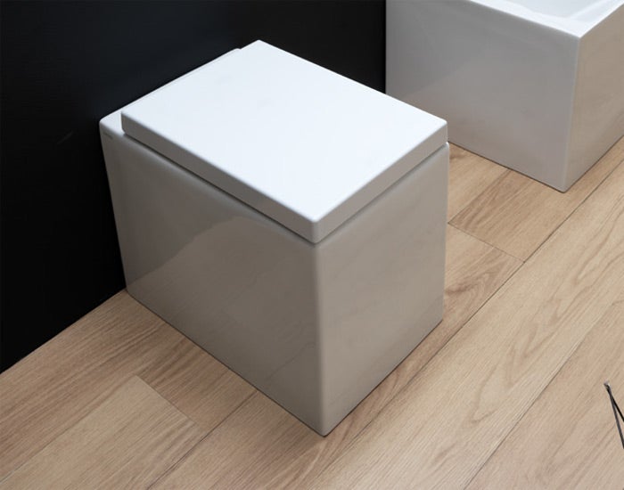 Copriwater Per Pozzi Ginori Easy/Easy02 – Originale Avvolgente Termoindurente Bianco Con Cerniera In Acciaio Inox