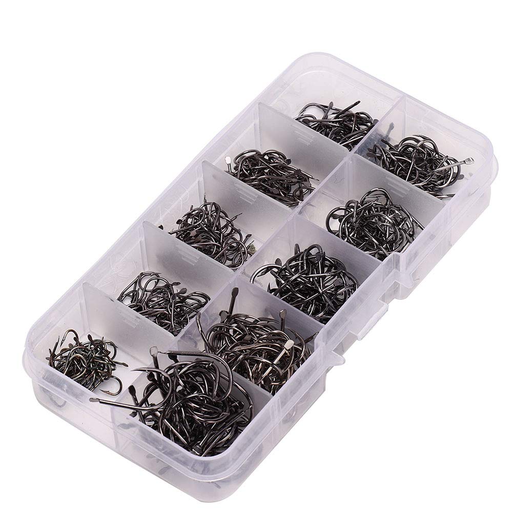 Lot Mixte D'hameçons Pour Pêche En Eau Douce - Taille 1/2/3, Inox, Anti-herbe - Occasion Bon état