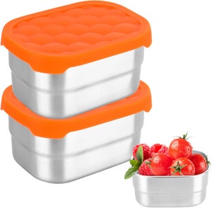 6 pezzi da 40 ml di Mini Contenitore per Salse in acciaio inox, con contenitori piccoli per alimenti a prova di perdita, ideali per salse, lunch box e anche come piccoli contenitori