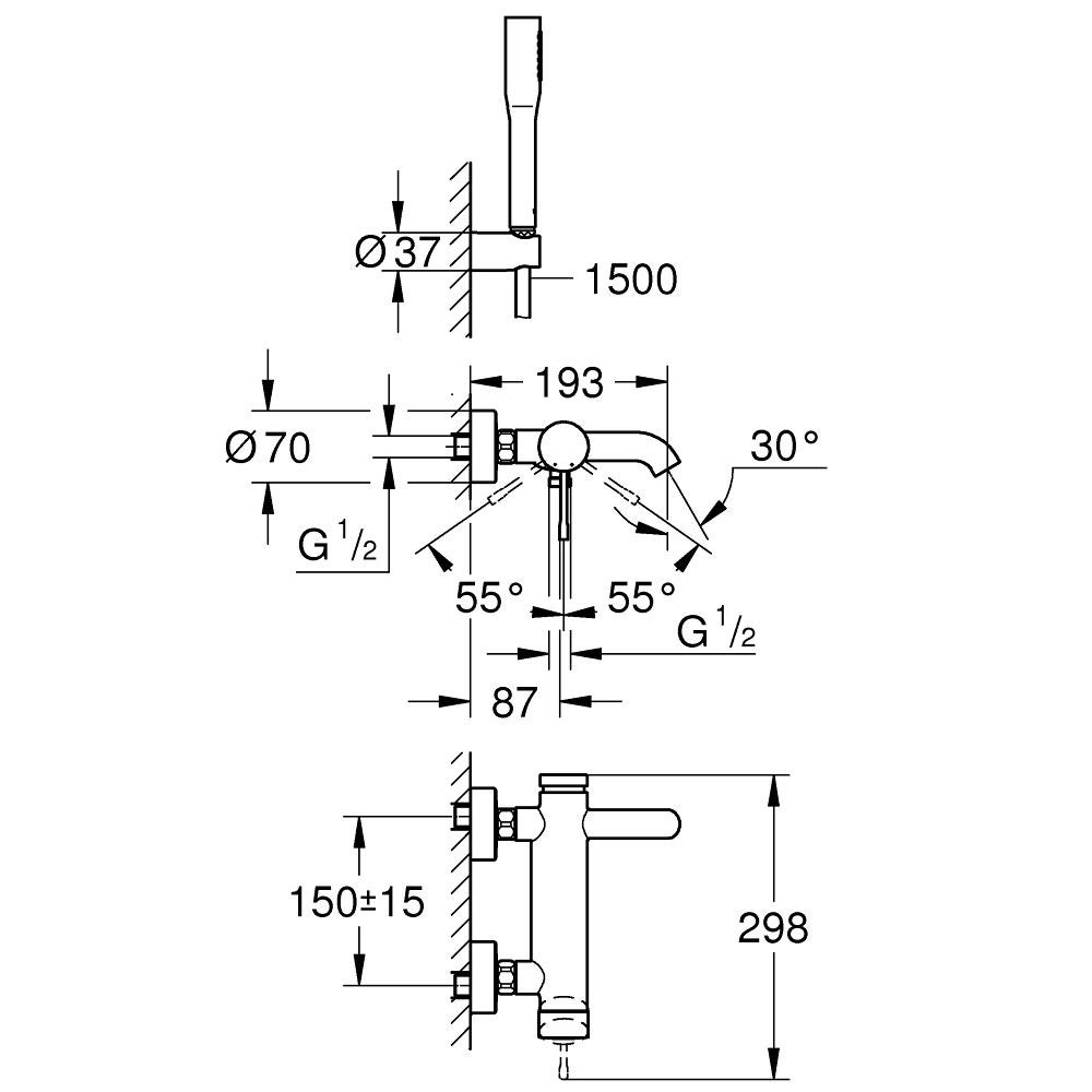 Grohe Essence Mitigeur monocommande 1/2