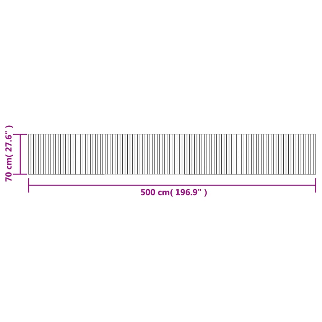 Tapis rectangulaire marron 70x500 bambou - 8