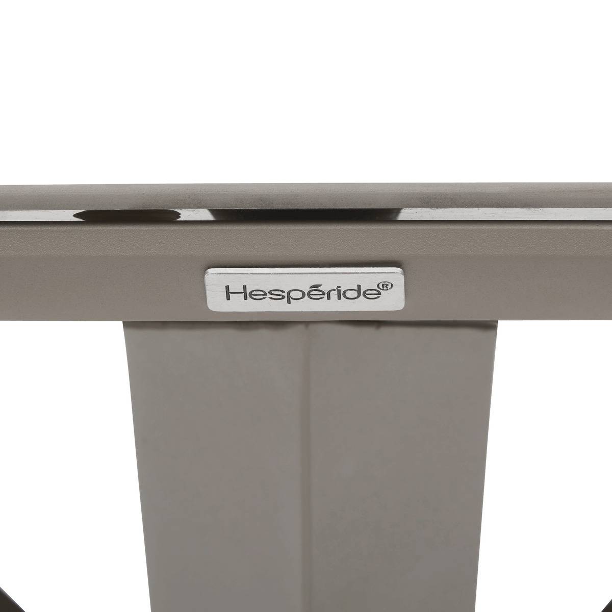 Table à manger de jardin rond en Verre Marron 6 places - 4