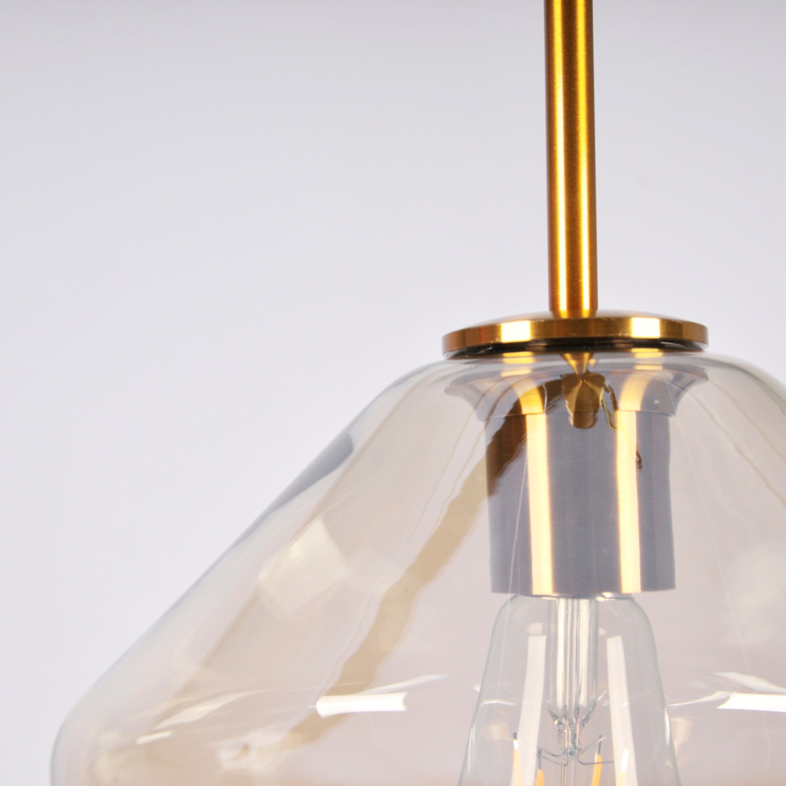 Lampa wisząca Grea bursztynowo-złota 1xE27x20W wym: 120 x 23 x 23 cm szkło Polux - 5