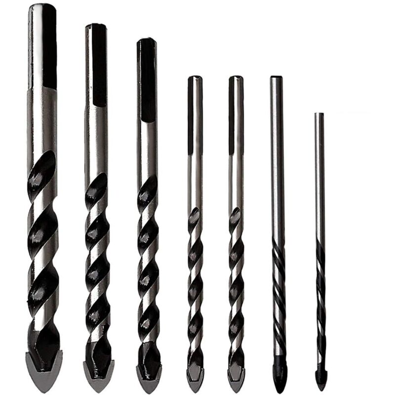 Lot de 10 forets à béton pour verre, béton, maçonnerie, 6 mm avec tige hexagonale en carbure de tungstène, outils de perçage pour miroir et carrelage en céramique sur béton et mur