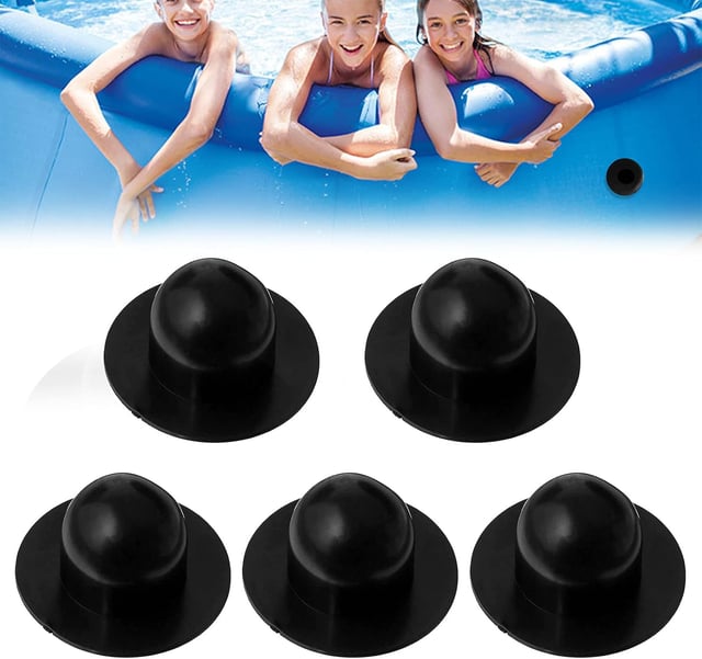 Lot de 5 bouchons de rechange pour pompe de filtration de piscine Intex, compatibles avec les piscines Intex (noir)