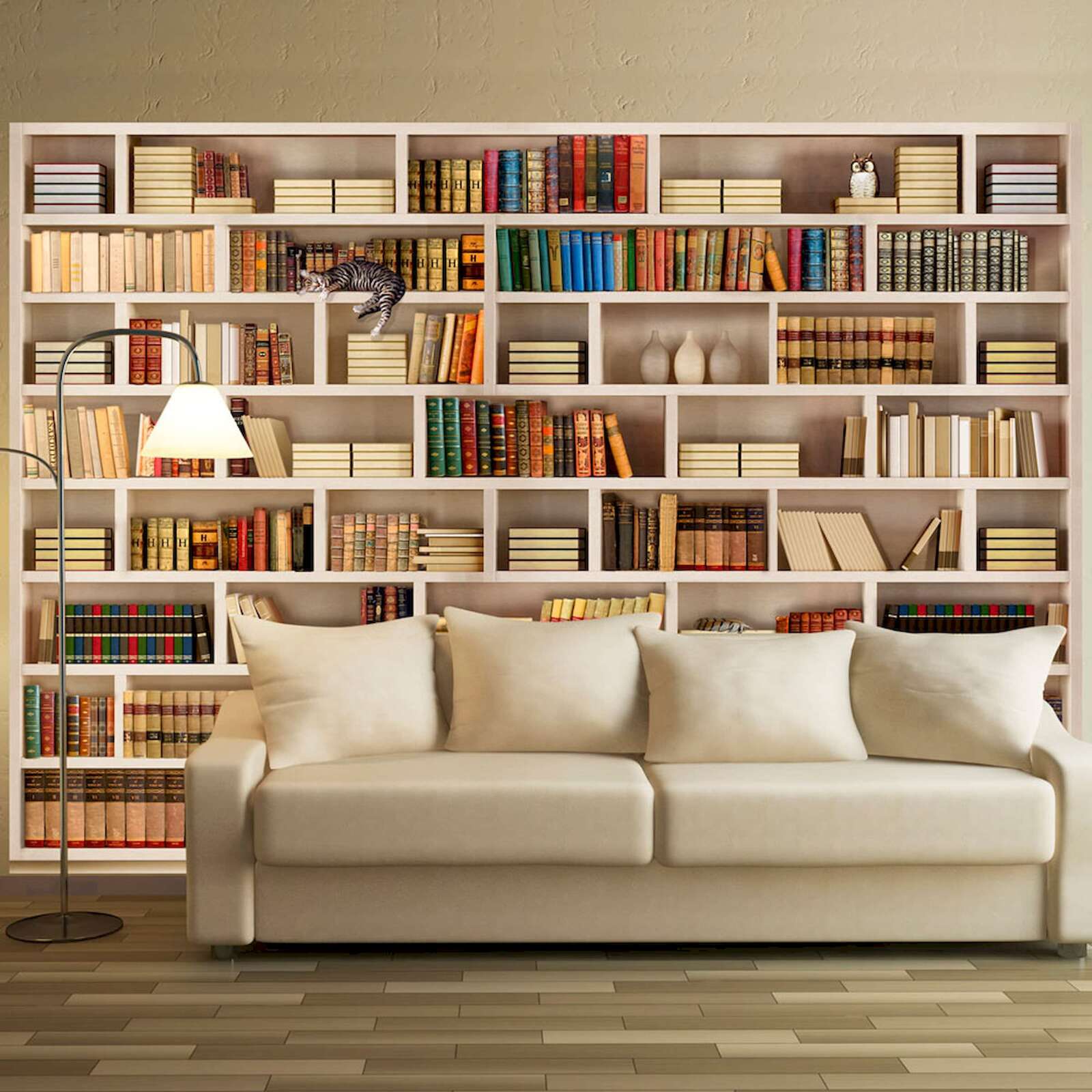Papier peint adhésif Bibliothèque domestique - 294 x 210 cm | Leroy Merlin