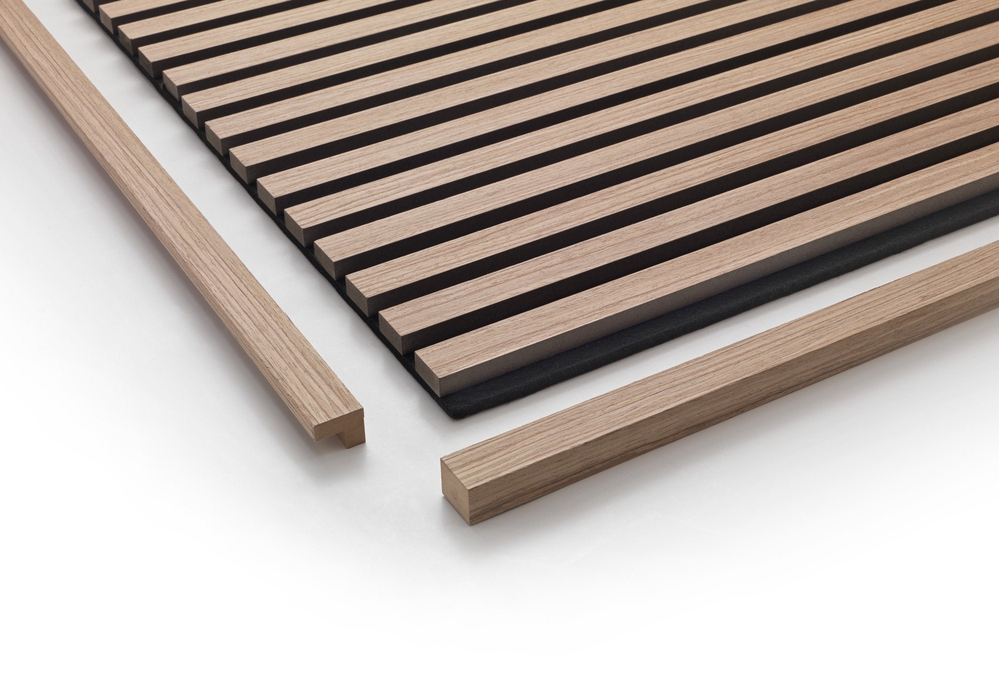 Pannello acustico in legno per parete - 240x60,5x2,2 cm - Rovere chiaro - Doghe - Pannello in legno naturale - 4