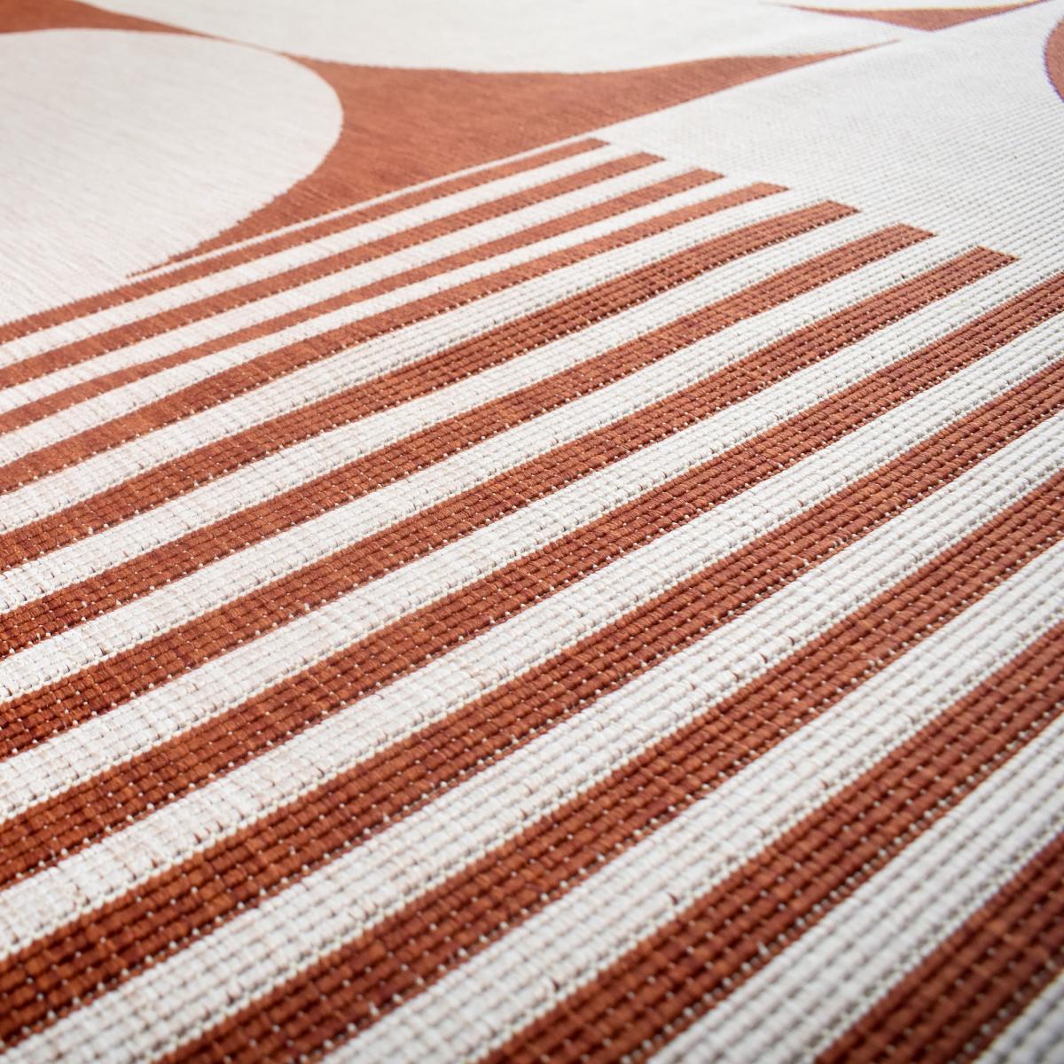 Tapis extérieur, kilim reversible 200x290 LYN2 BF REVERSIBLE Terracota et crème - 6