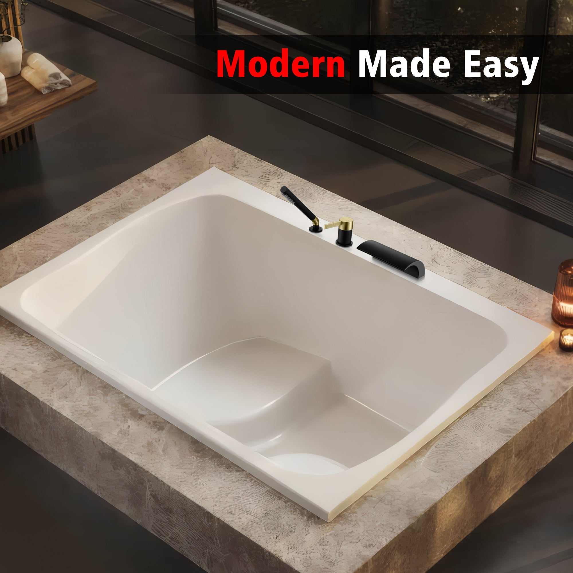 Set Doccia A Cascata Nero Con 5 Getti - Miscelatore Monocomando Per Vasca - Foto 4