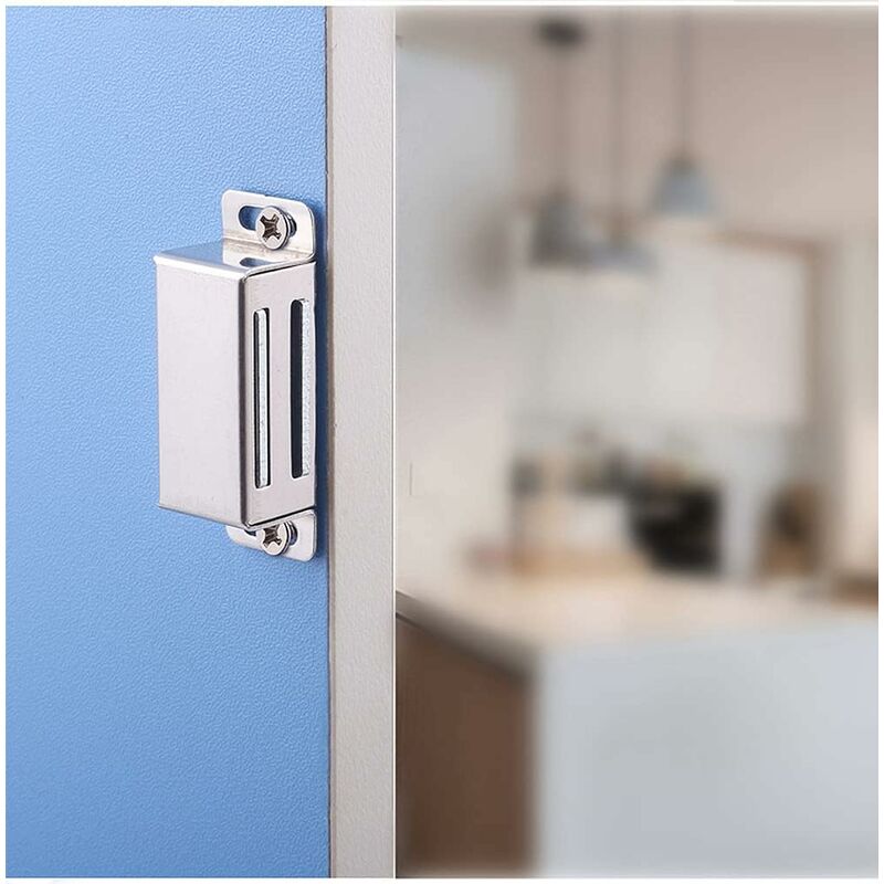 Magnétiques Meuble Aimant de Porte 10kg Puissant Acier Inoxydable Aimant de Placard Aimant Porte Placard (6 Pièces)(vis en acier inoxydable) - 2