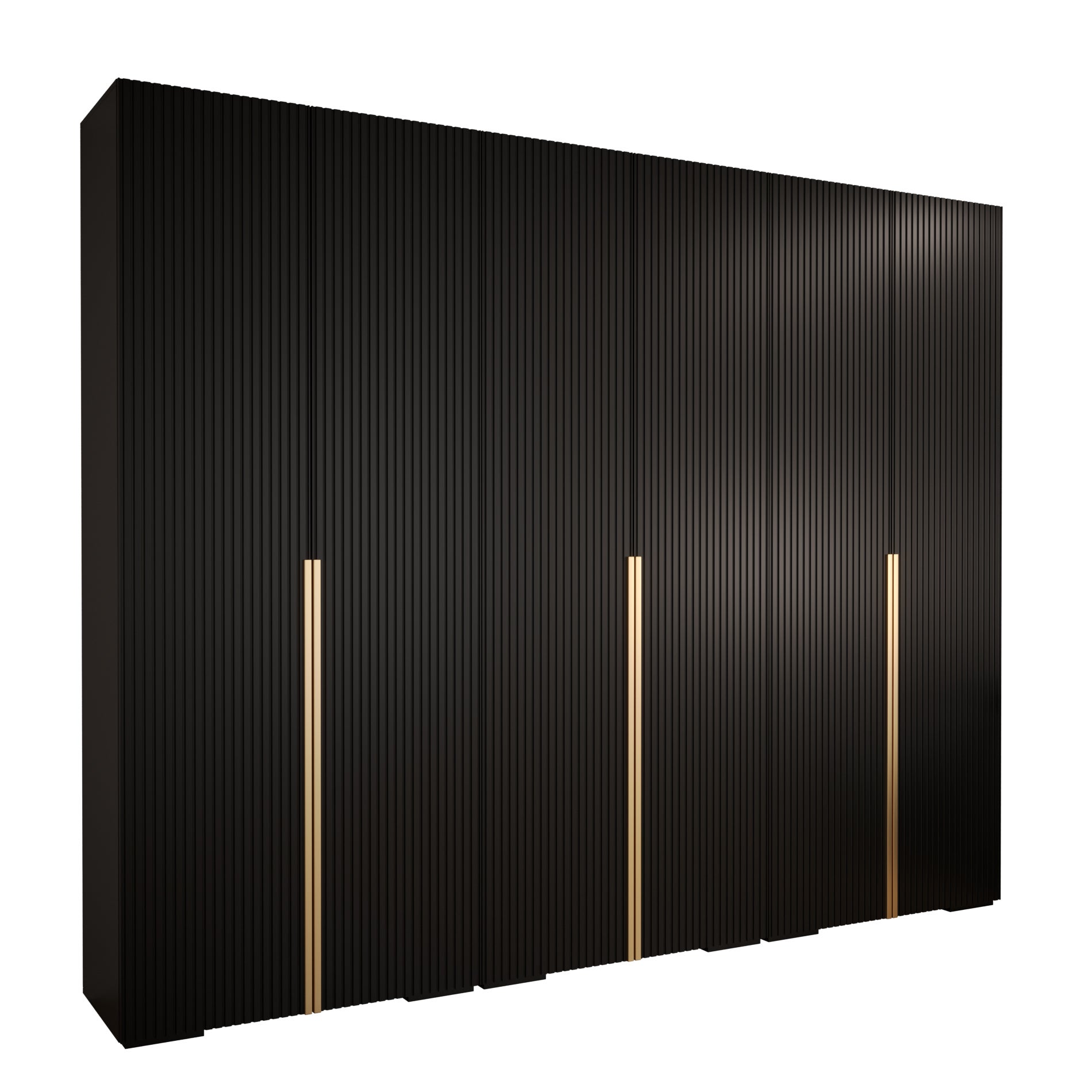 Szafa uchylna otwierana wysoka MANHATTAN RYFEL 9 300 x 40 x 236,7 cm czarny + u. złoty Abiks Meble