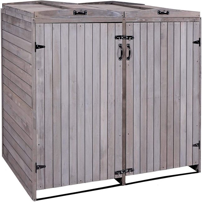 Contenitore Multiuso In Metallo Galvanizzato Rustico 34x25x14 Cm - 4 Scomparti In Legno - Portaoggetti Per Cucina E Bagno