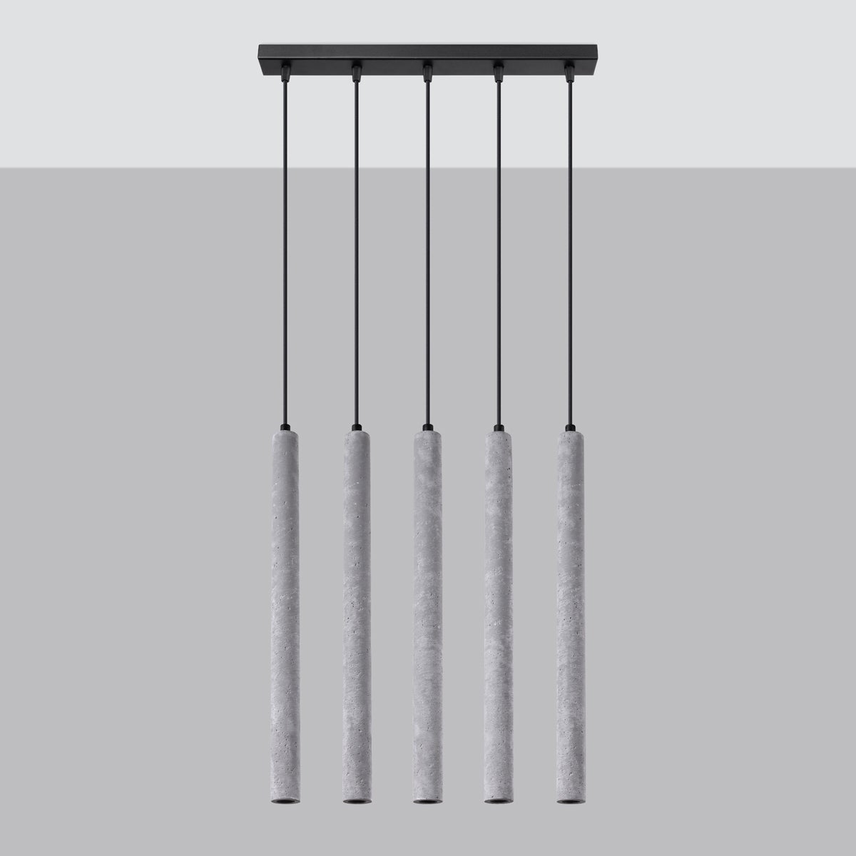 Lampa wisząca BRILL 5L beton LED 4000K - 45x5x110cm Sollux