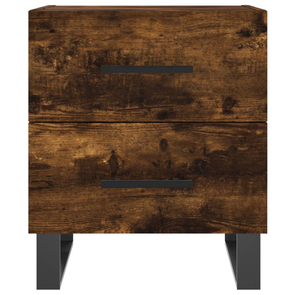 Table de chevet chêne fumé 40x35x47,5 cm bois d’ingénierie - 5