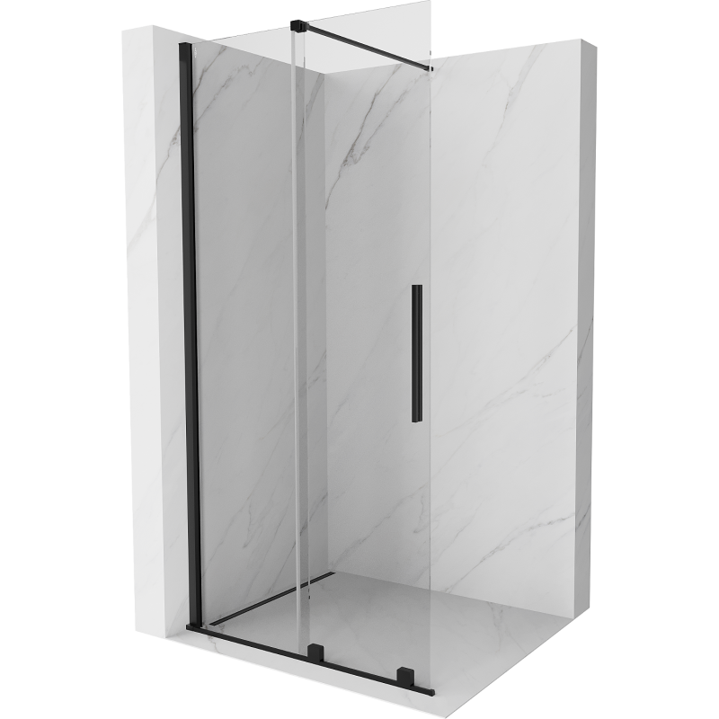 Mexen Velar ścianka prysznicowa rozsuwana Walk-in 80 x 200 cm, transparent 8 mm, czarna - 871-080-000-03-70