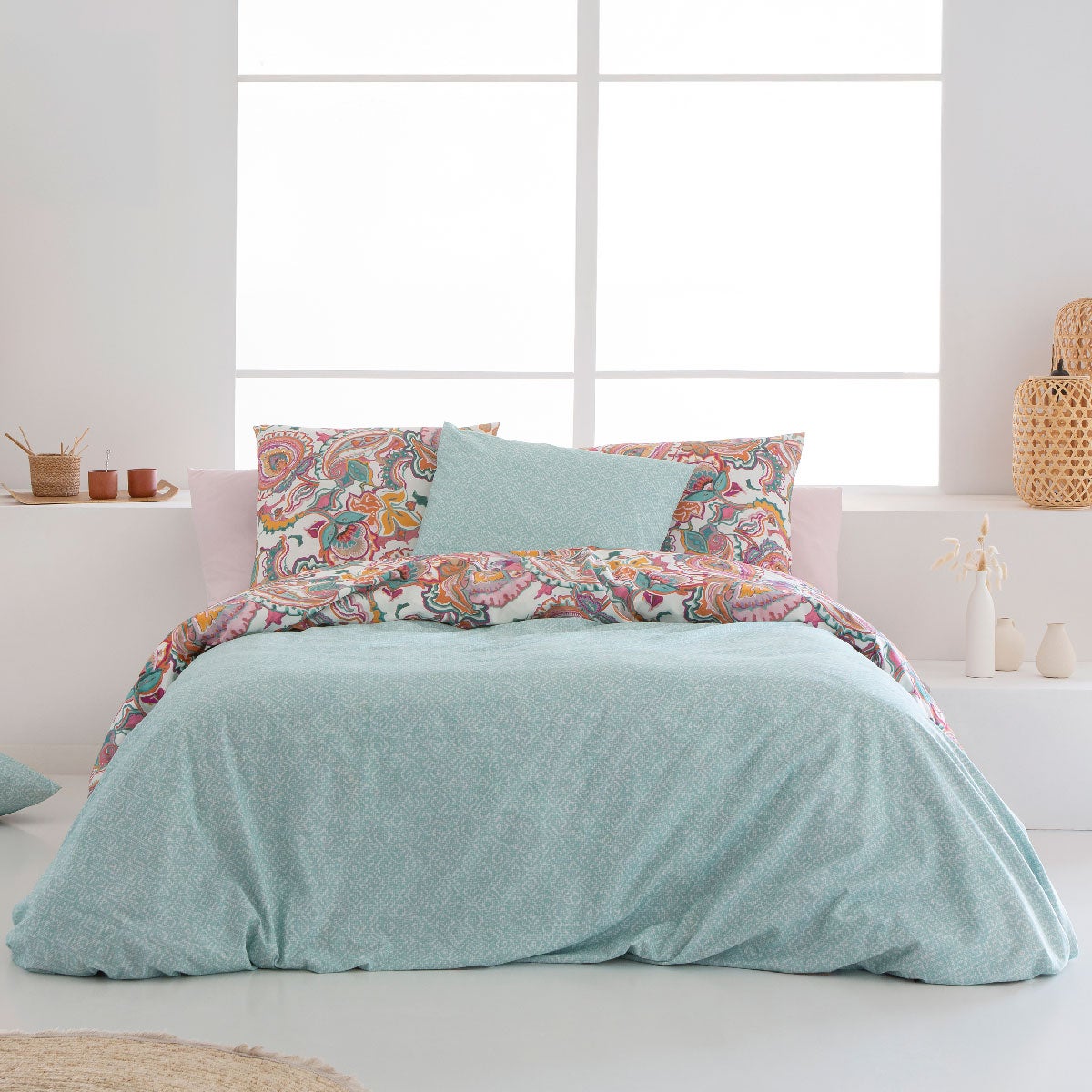 Housse de couette réversible en coton MUSE 155x220 cm - 2