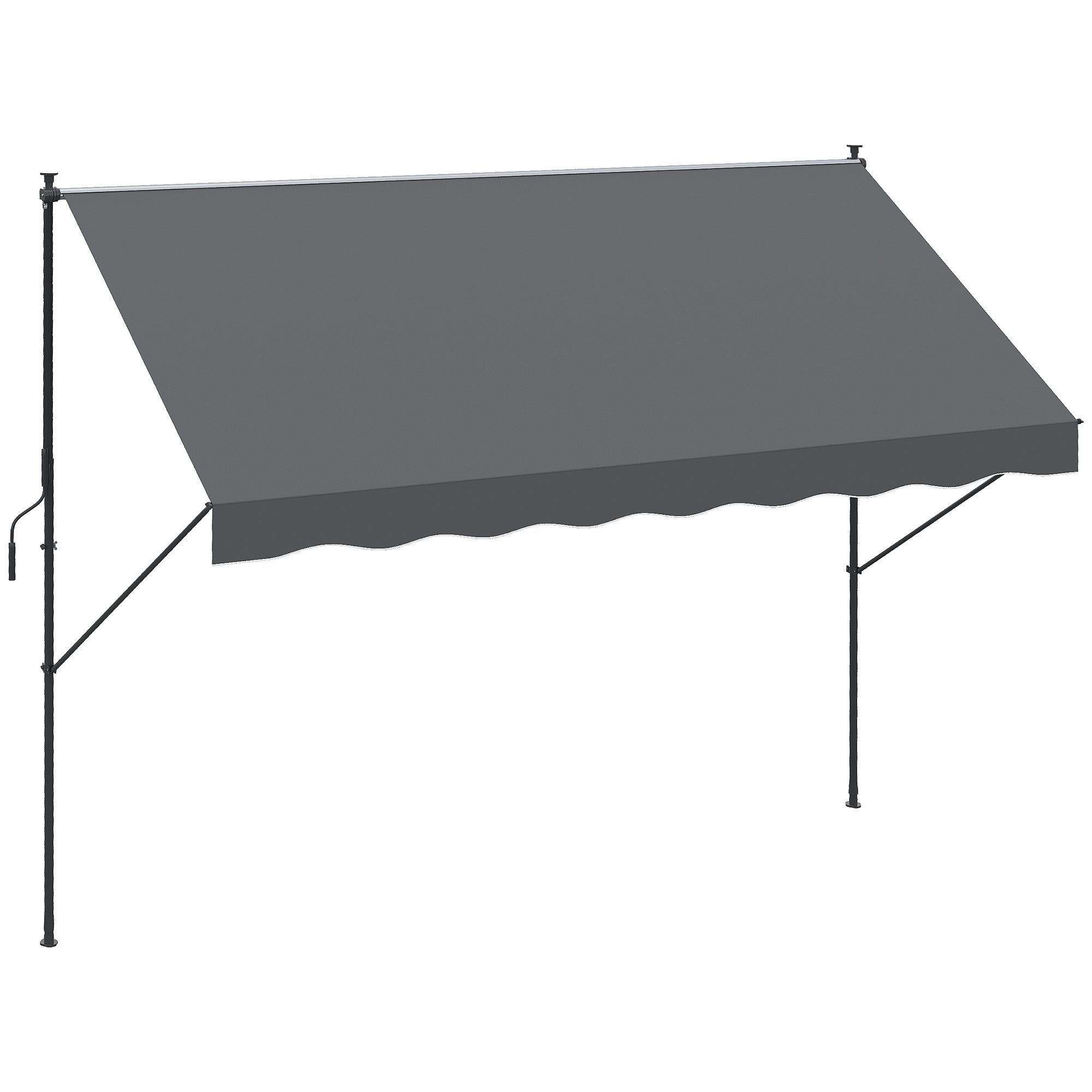 Toldo manual retráctil con manivela outsunny 300x170x290 cm gris