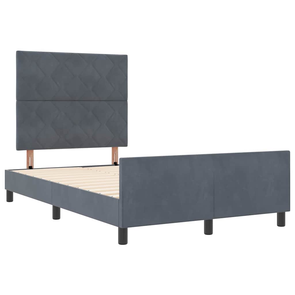 Maison Exclusive - Letto a molle con testiera Grigio scuro 120 x 200 cm Velluto - 5