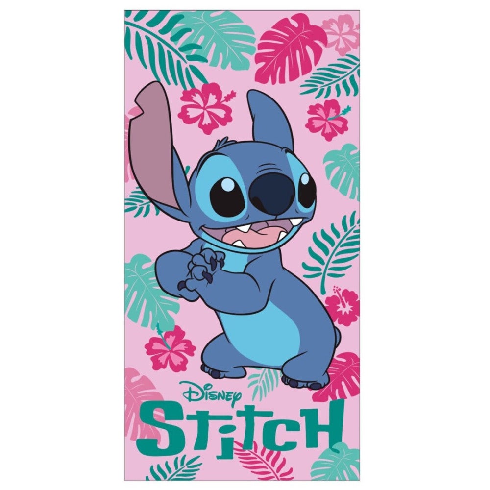 Serviette De Plage Stitch – 70x140 Cm – 100% Coton – Design Hawaïen Aloha – Pour Enfants Et Ados