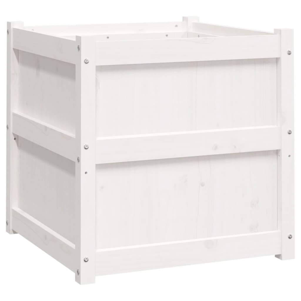 2pcs Jardinières Bac à Fleurs Pot De Fleurs - blanc bois de pin massif n26l - 7