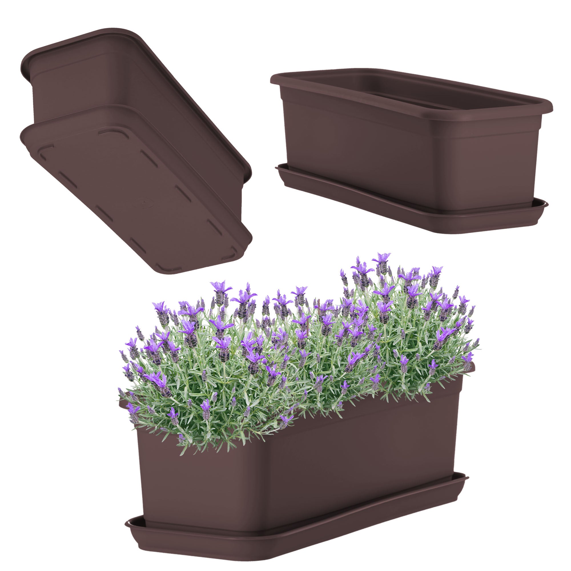 SKRZYNKA BALKONOWA 40cm DONICZKA DONICA NA KWIATY PODSTAWKA BALKON KWIETNIK