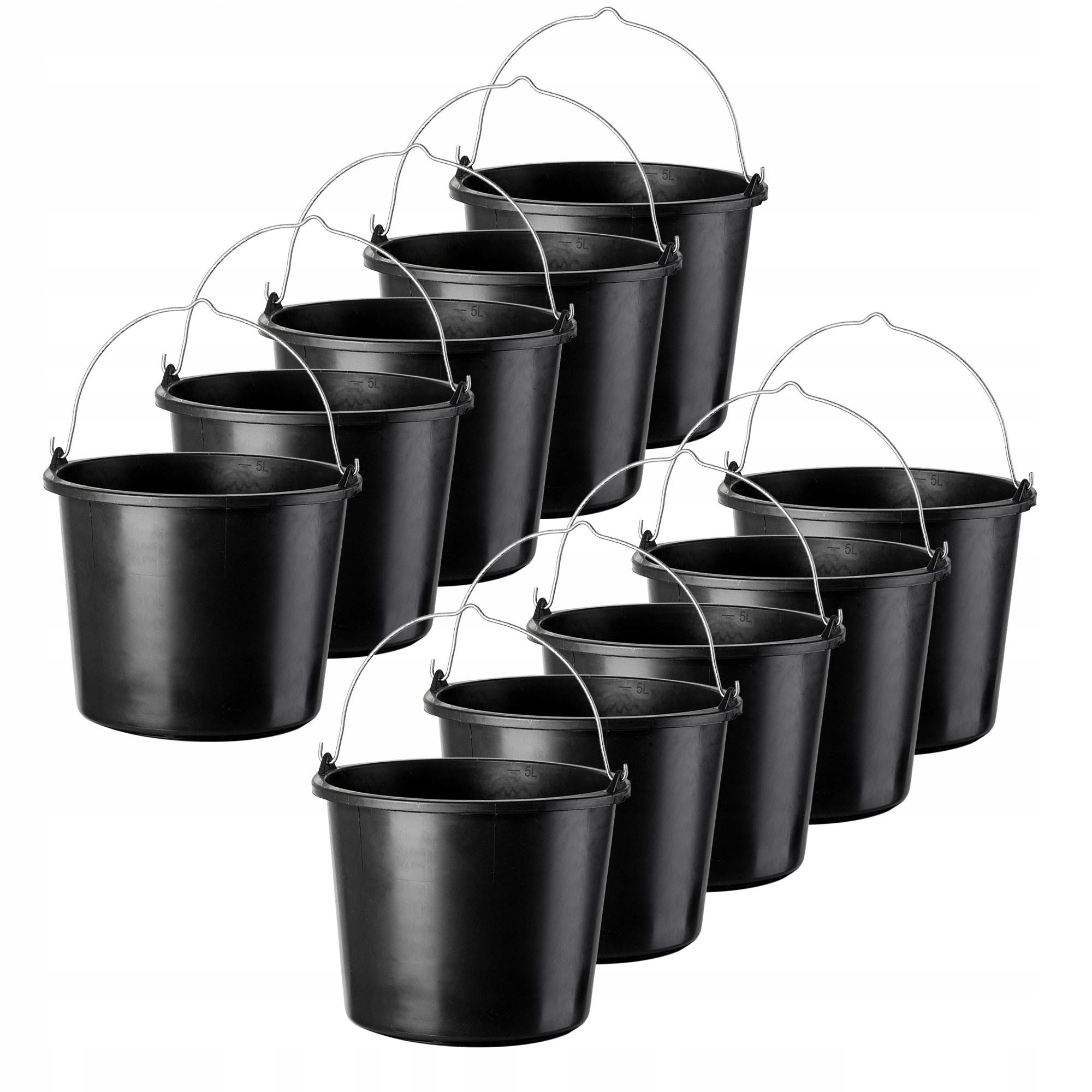 Secchio In Plastica Con Coperchio 21L Nero – 10 Pezzi, Adatto Per Alimenti, Ideale Per Uso Domestico E Professionale