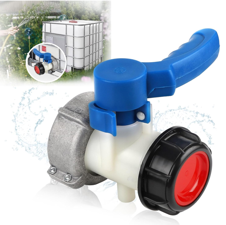 TF Adattatore Universale Per Rubinetto IBC – Serbatoio Acqua In Plastica, Diametro 75/62mm, Valvola A Innesto, Resistente Acidi