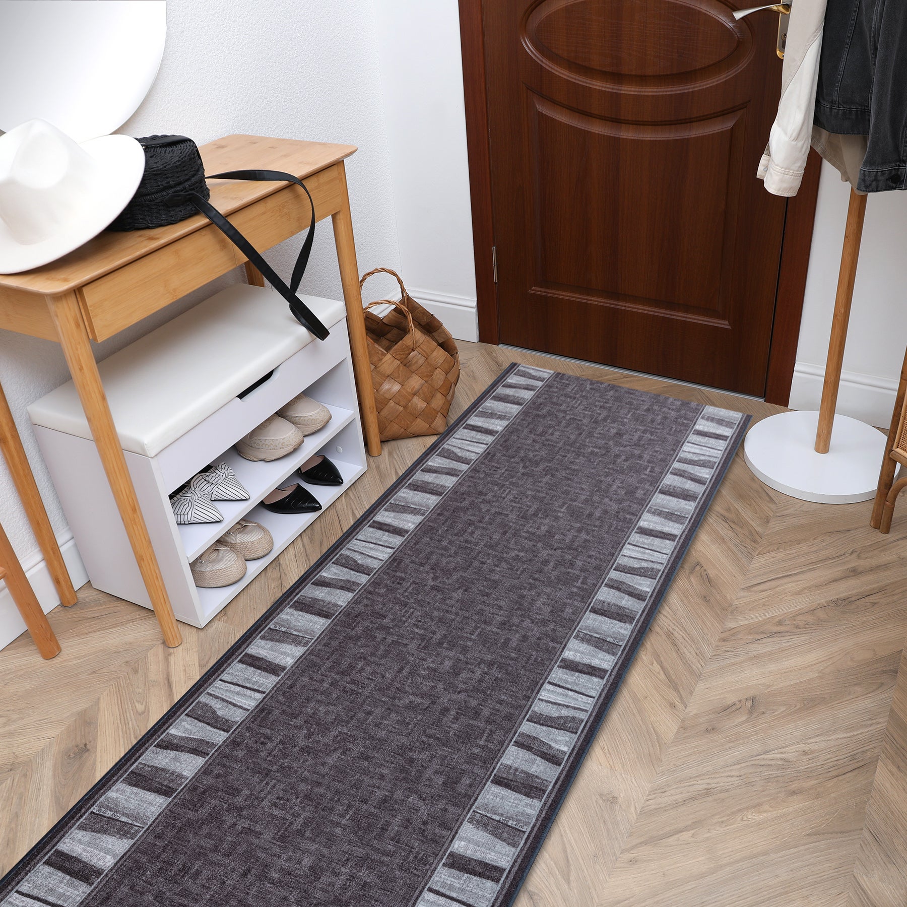 CHODNIK podgumowany LINEA szary 67cm 67x350 cm - 4