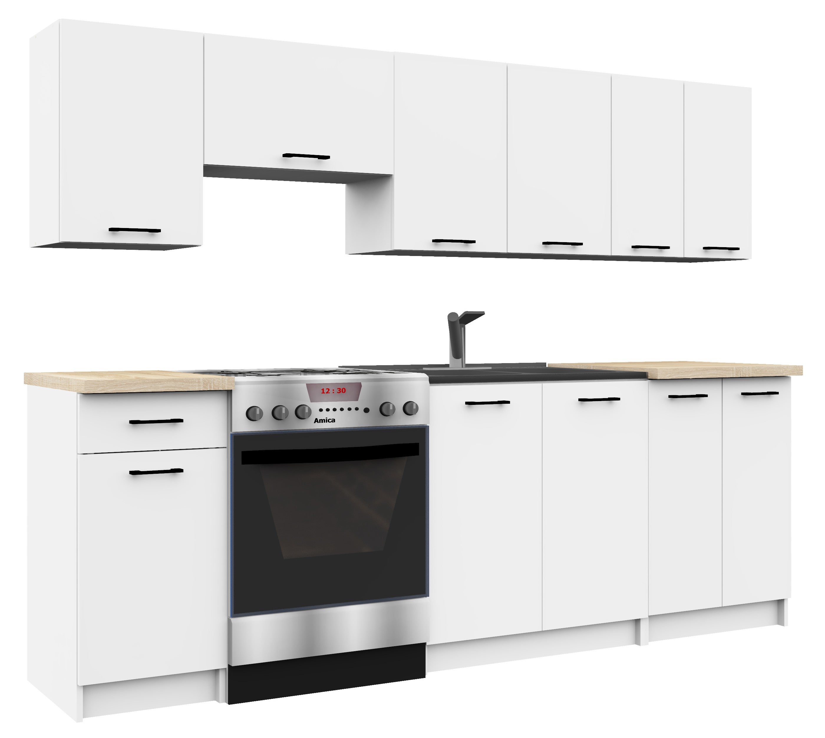Meuble de cuisine bas / Armoire de four AKORD S60 à four OLIWIA modulable Blanc 60 cm 1 porte couleur Blanc 1 étagère 60x55x82 cm - 6