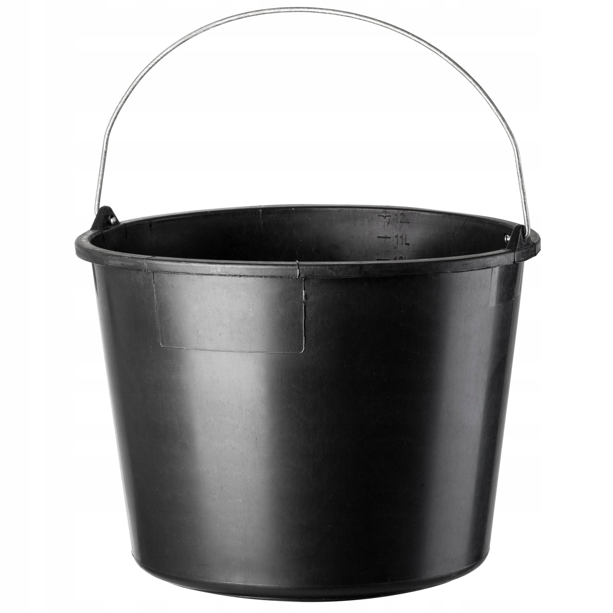 WIADRO BUDOWLANE 12L GOSPODARCZE PLASTIKOWE OGRODNICZE MOCNE CZARNE ZAPRAWĘ