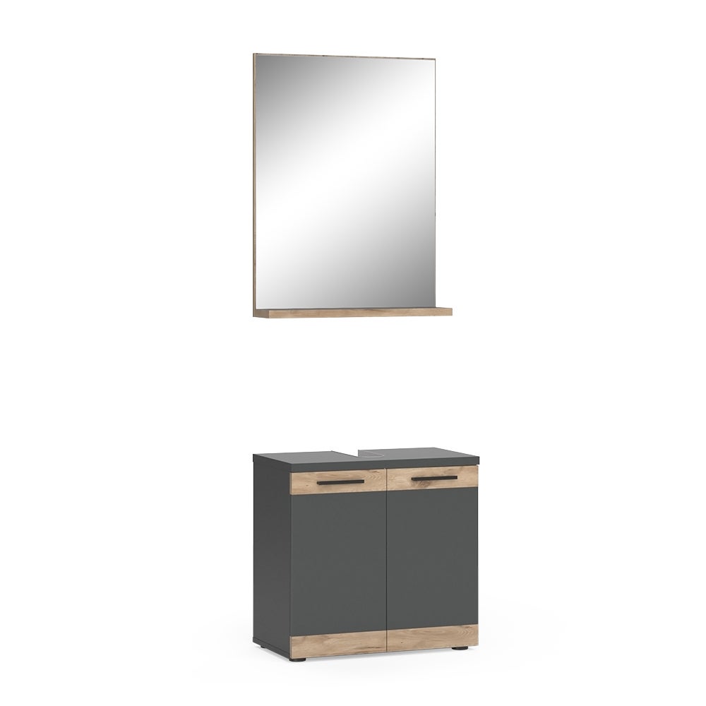 Miroir De Salle De Bains Vicco Fyrk Vintage – Design Béton, 50x60 Cm, Neuf