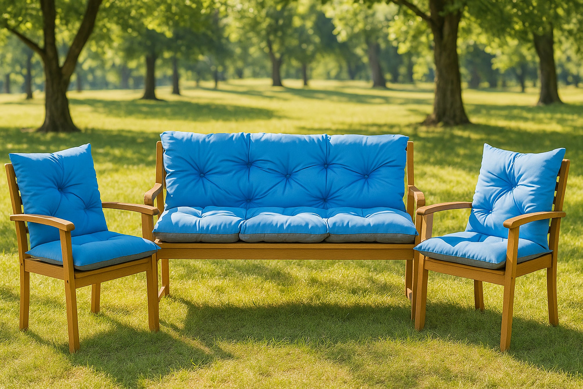 Coussin pour banc de jardin 120x60x50cm, coussin de jardin Bleu, coussin de banc extérieur, coussin de banc de jardin, coussin de balançoire - 6