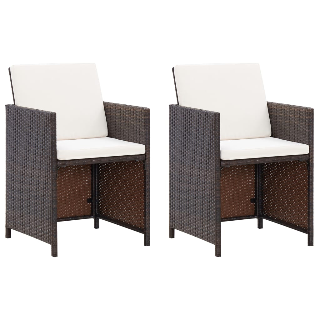 Maison Exclusive - Set Sedie da Giardino e Poggiapiedi 4 pz in Polyrattan Marrone - 2