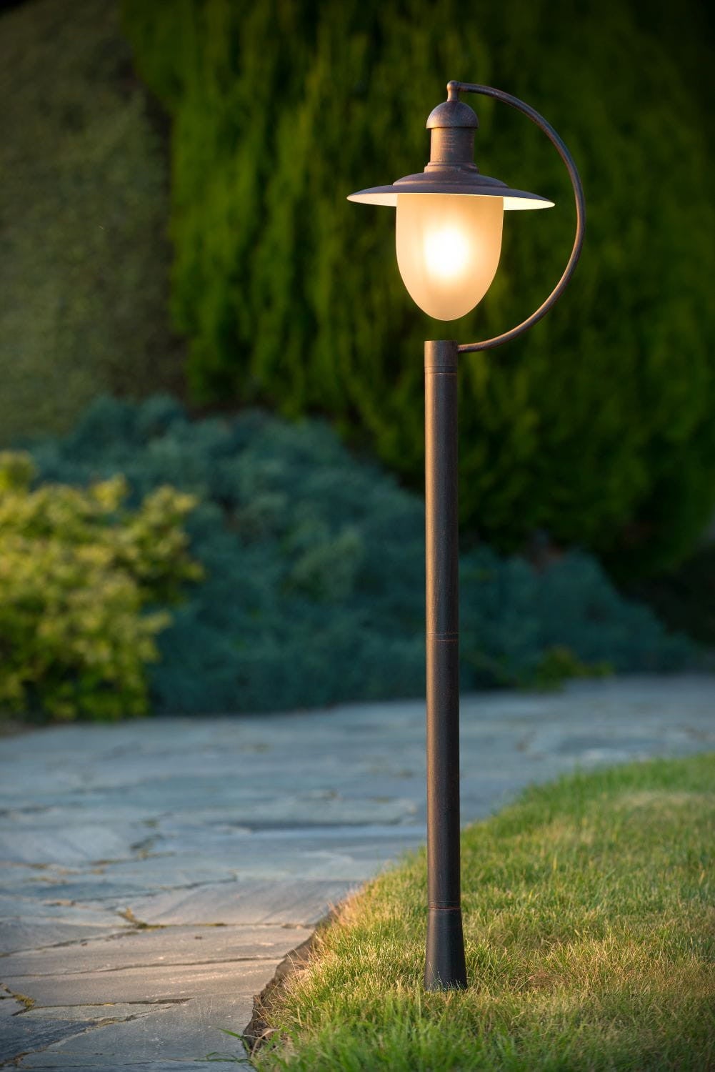 ARUBA-Palo da esterno Metallo e vetro sabbiato H110cm - 4