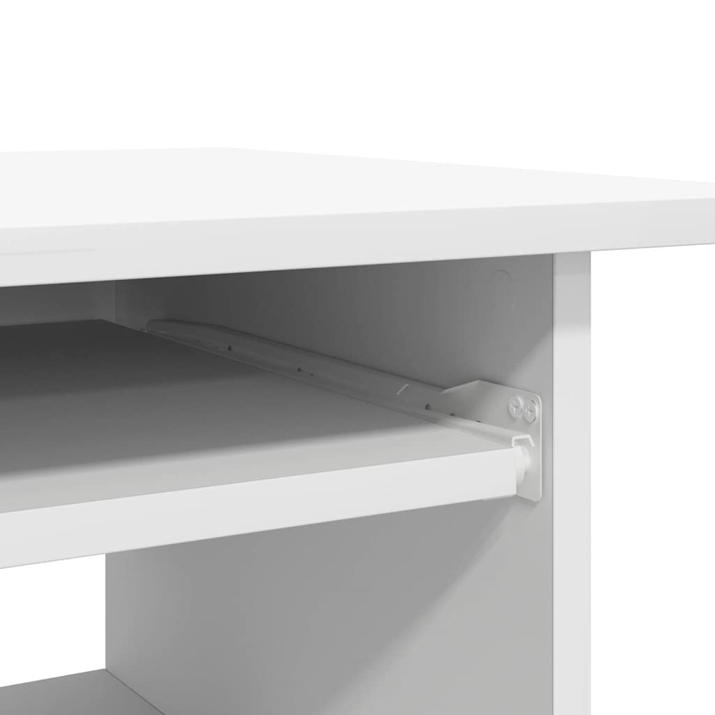 Bureau en contreplaqué blanc 80x45x74 cm - COMFORTXL - 8