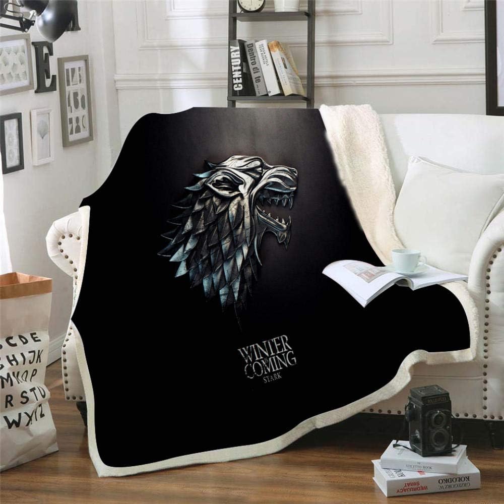 Koc Gra o Tron 150x200cm - Miękka flanela na zimę, na kanapę, do łóżka lub w podróż