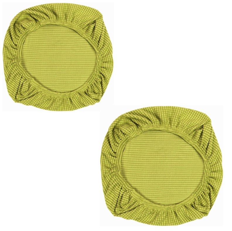 Żółty - 2 okrągłe pokrowce na stołki, uniwersalne pokrowce na stołki, pokrowce na krzesła