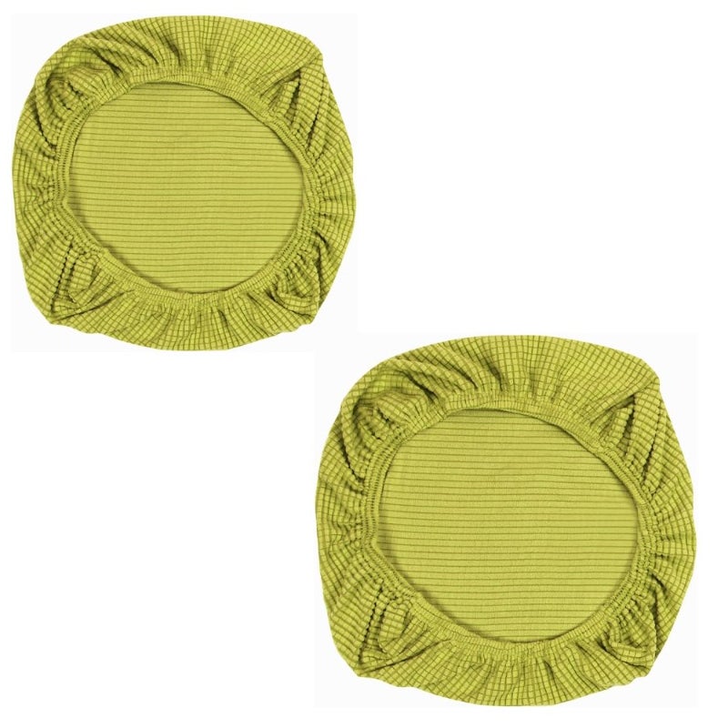 Żółty - 2 okrągłe pokrowce na stołki, uniwersalne pokrowce na stołki, pokrowce na krzesła