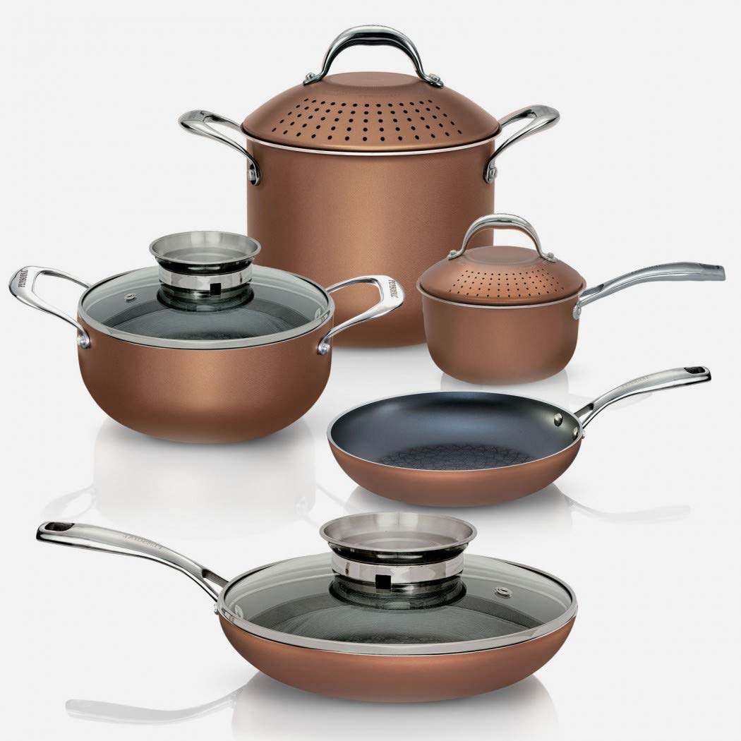 Tegame Pensofal Magnifiqa® 24 Cm – Antiaderente Con Diamanti 24K, Alluminio Riciclato, Effetto Rame, Manico In Acciaio, Compatibile Induzione E Forno, 2,3 Litri