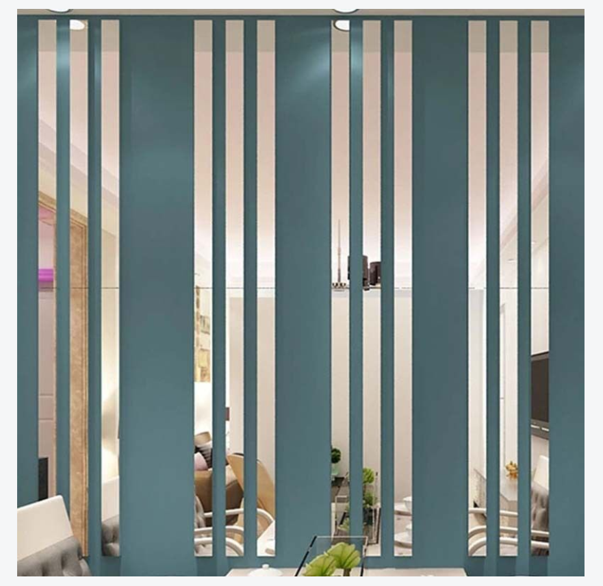 20 sztuk Naklejka lustrzana na ścianę - Srebrna 5 * 50 cm, Nowoczesne lustro dekoracyjne 3D do salonu i sypialni