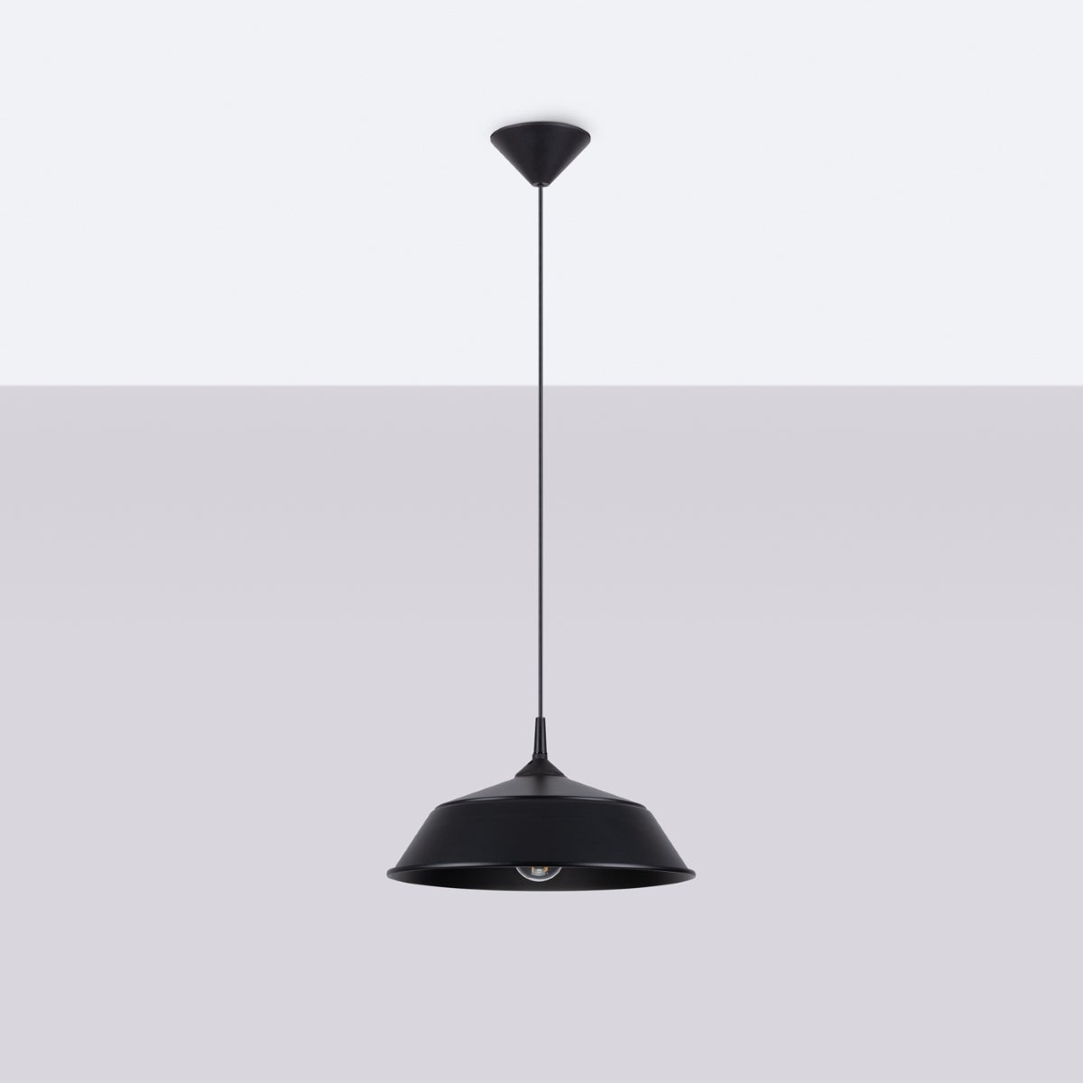 Lampa wisząca QUARIX czarna LED 4000K - 34x34x74cm Sollux