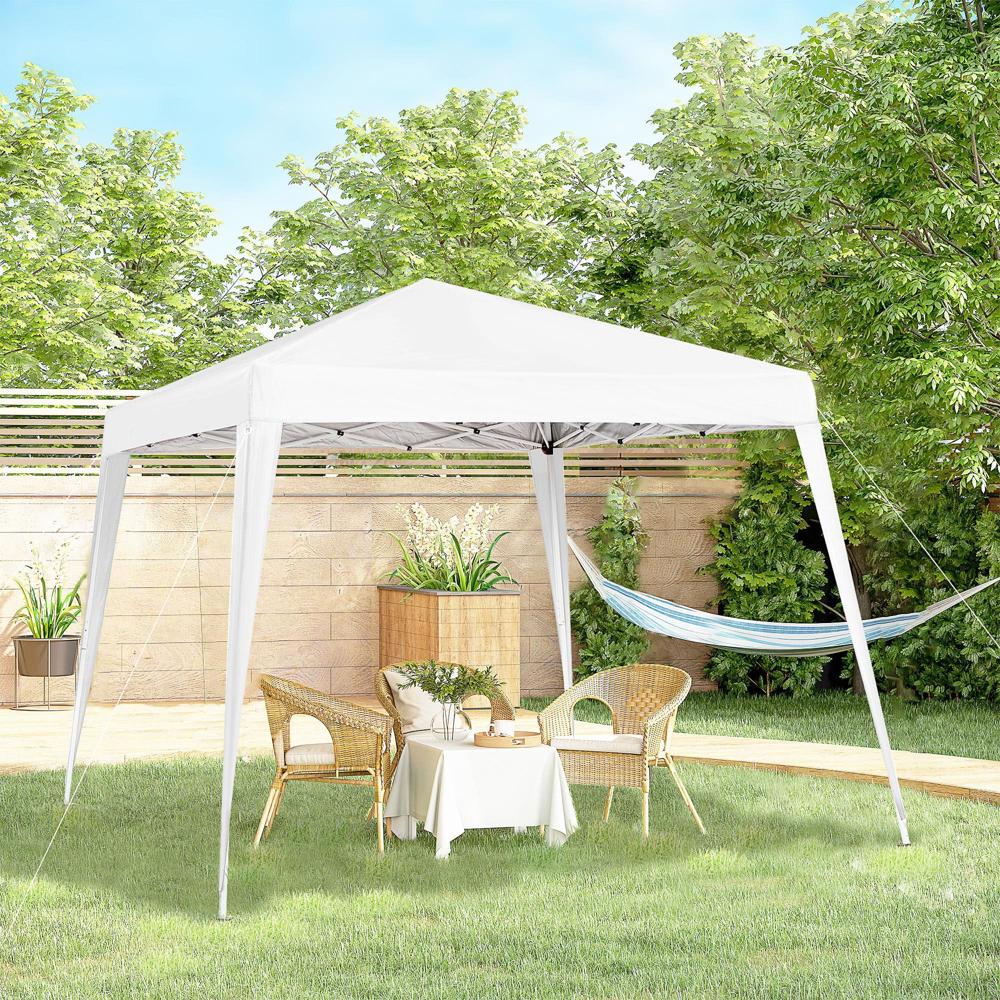 Gazebo Da Giardino 3x3m Pieghevole | Struttura Acciaio, Corde Antivento E Sacca | Bianco - Foto 6