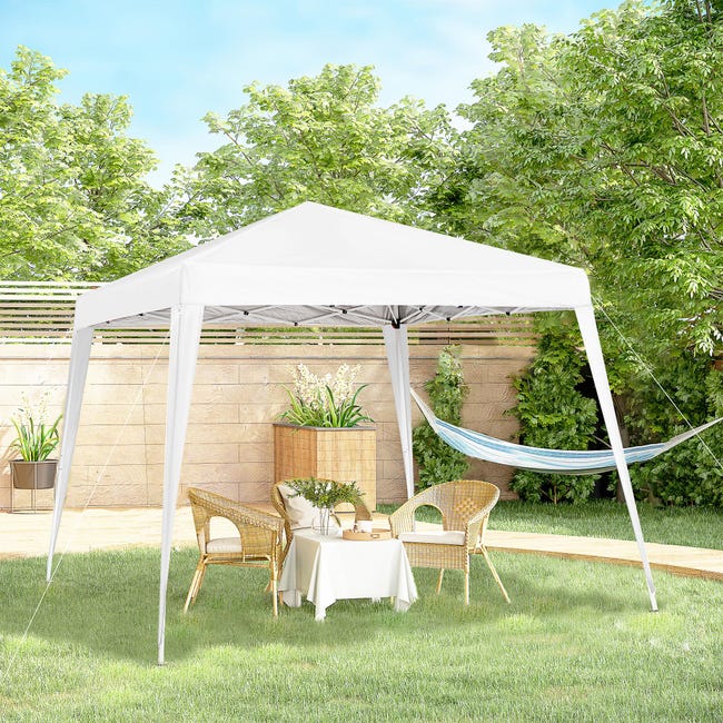 Gazebo Da Giardino 3x3m Pieghevole | Struttura Acciaio, Corde Antivento E Sacca | Bianco - Foto 6