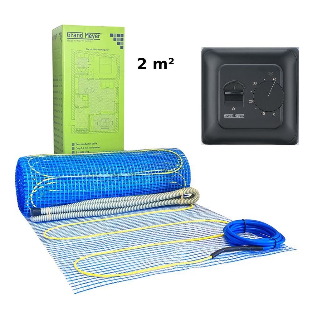 Zestaw Mata grzewcza 2 m² 170 W/m² + Termostat mechaniczny MST-10