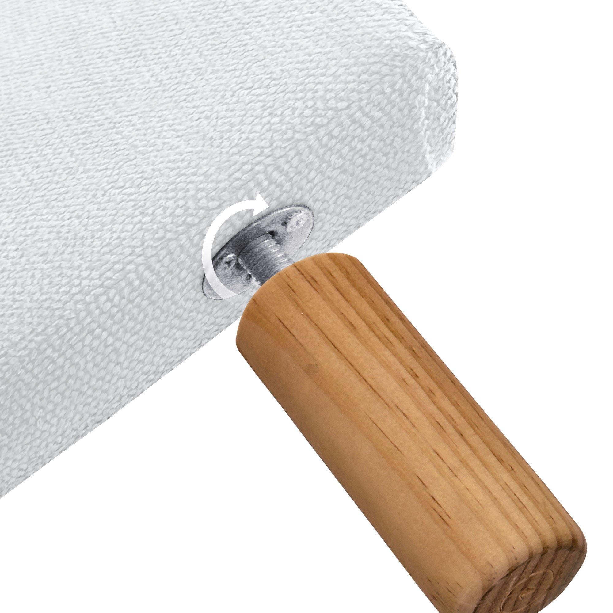 DHOME Cabeceira de cama Capitoné até ao chão Tecido ACUALINE Estofado 8cm para Quarto de Cama (150cm, Branco) - 6