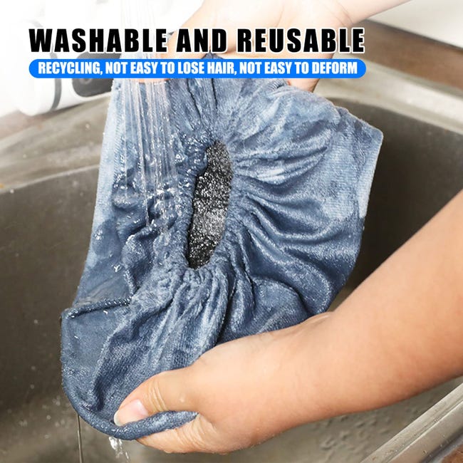 6 Paires Surchaussures Lavable Couvre-Chaussure Anti Glisse Réutilisables Antidérapant Surchausson avec Flanelle Pantoufle pour Protection de Sol - 4