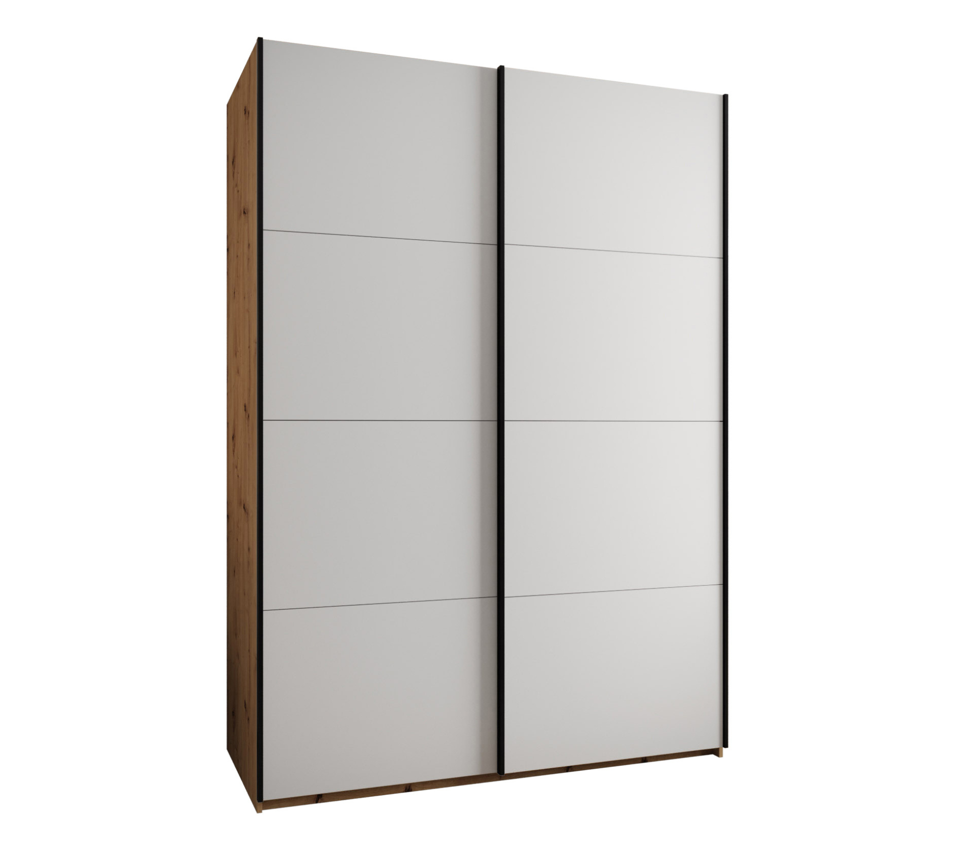 Szafa przesuwna wysoka Lux 1 170 x 64 x 245,5 cm artisan + biały + u. czarny - Abiks Meble