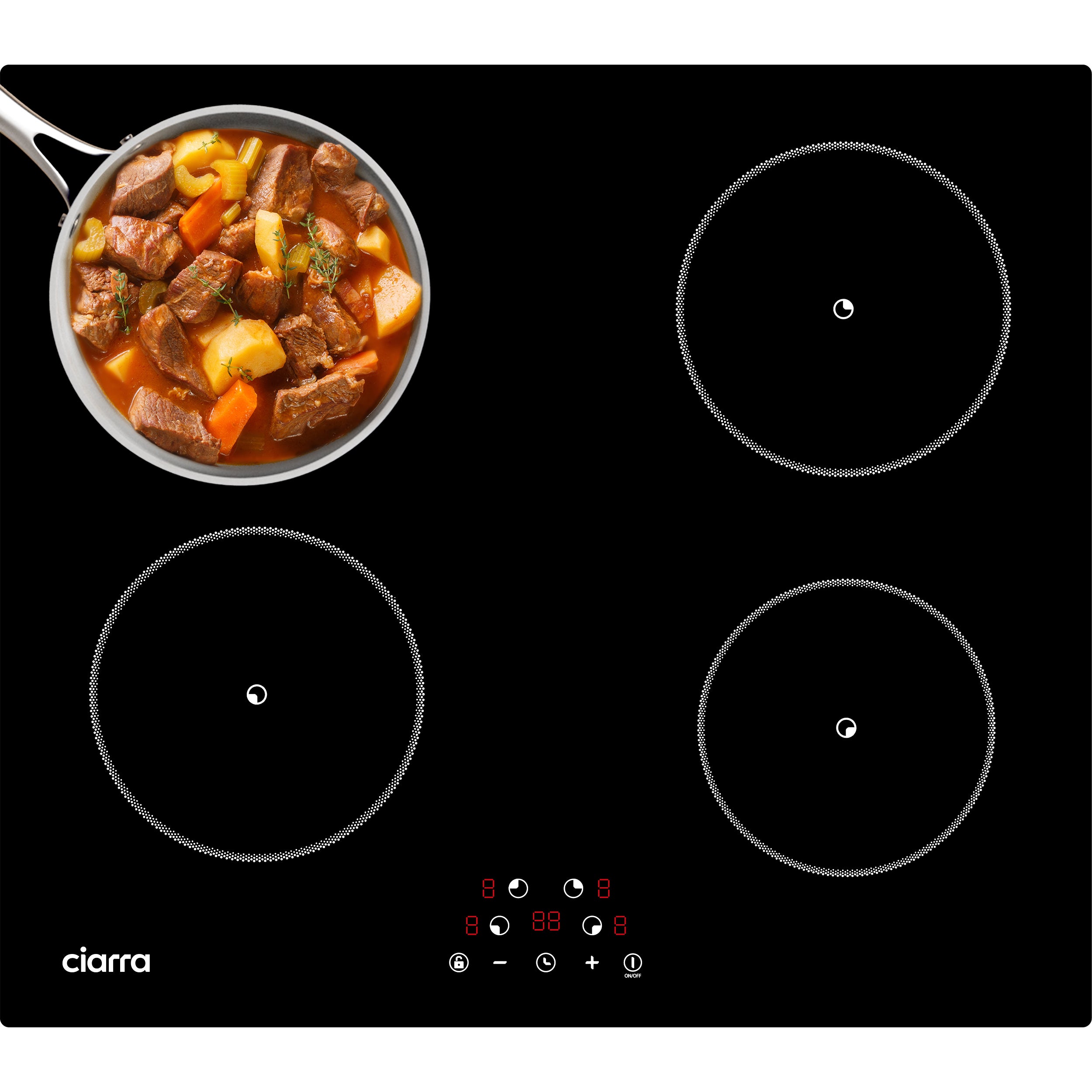 Plaque à Induction 4 Feux Cooksir 60cm – 7200W, Commande Tactile, Fonction Boost - 10